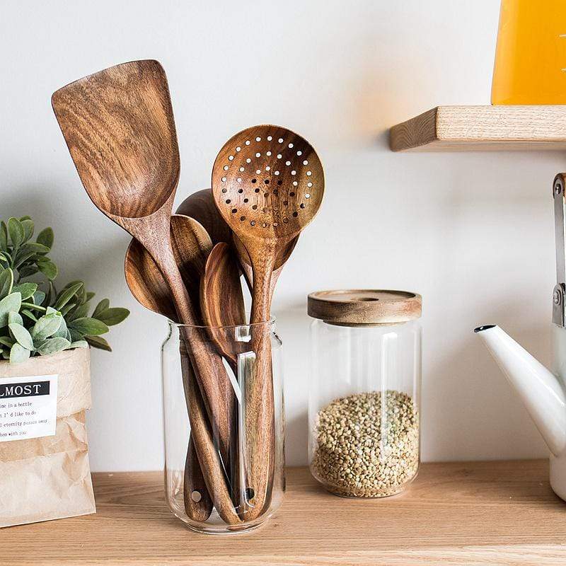 TeakTide™ - Teak Wooden Utensil Set