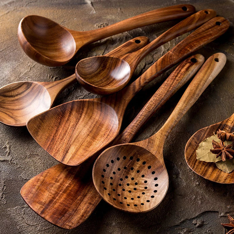 TeakTide™ - Teak Wooden Utensil Set